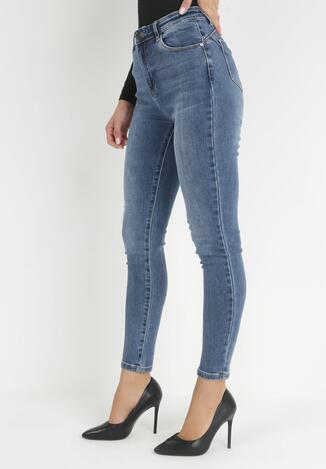 Niebieskie Jeansy Skinny High Waist Push Up Gilko