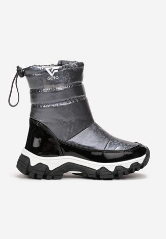 Szare Śniegowce Ocieplane na Grubej Podeszwie Galni