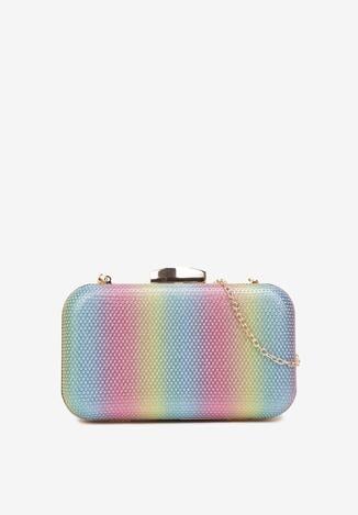 Wielokolorowa Torebka Kopertówka Brokatowa z Łańcuszkiem Phery