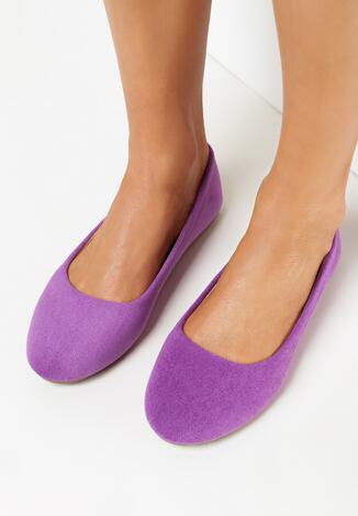 Fioletowe Balerinki z Ekozamszu Jange