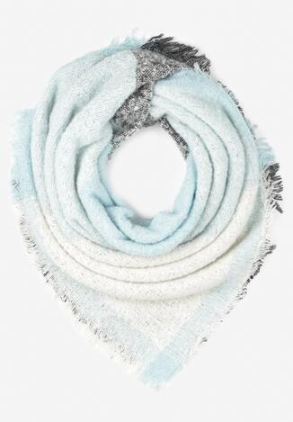 Jasnoniebieski Szalik w Szeroką Kratę Iddos