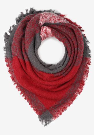 Bordowy Szalik w Szeroką Kratę Iddos