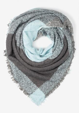 Jasnoniebieski Szalik w Szeroką Kratę Creci