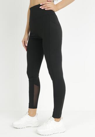 Czarne Legginsy z Gumką w Pasie Kenderi