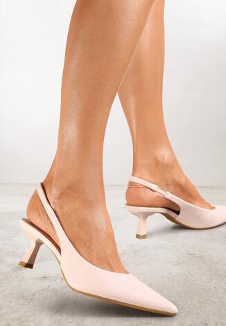 Beżowe Sandały na Niskim Obcasie Nunziata