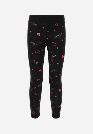 Różowe Legginsy z Brokatowym Nadrukiem Aleria