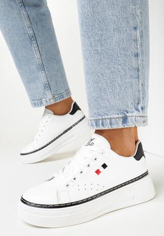 Sneakers Alb cu negru