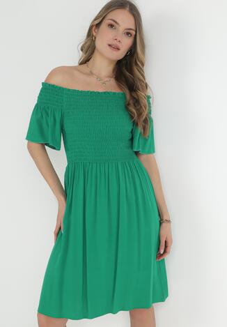 Zielona Sukienka Hiszpanka z Wiskozy Rallu
