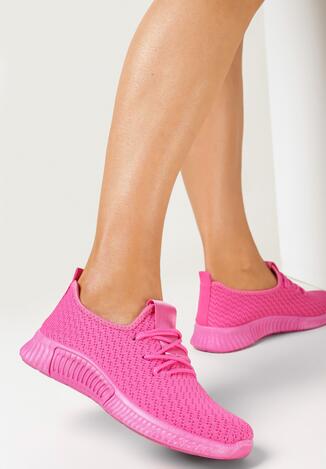 Różowe Buty Sportowe z Elastyczną Cholewką Taroril