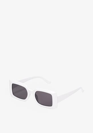 Białe Prostokątne Okulary Przeciwsłoneczne Saea