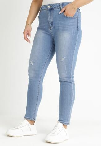 Jasnoniebieskie Jeansy Skinny z Efektem Push-Up Liritta