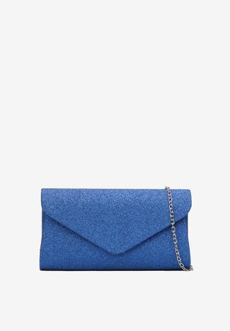 Niebieska Brokatowa Torebka Kopertówka z Łańcuszkiem Invari