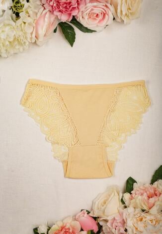 Jasnobeżowe Koronkowe Majtki Figi Daryn