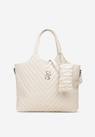 Beżowa Pikowana Torebka Shopper Iouise