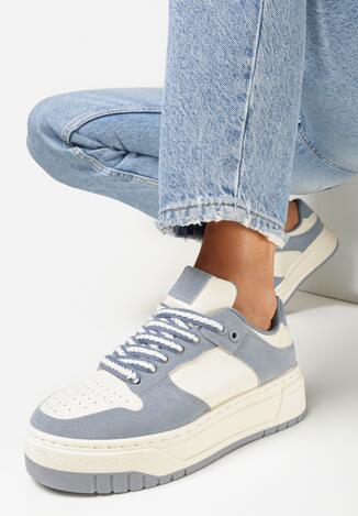 Niebieskie Sneakersy na Platformie Esemorna