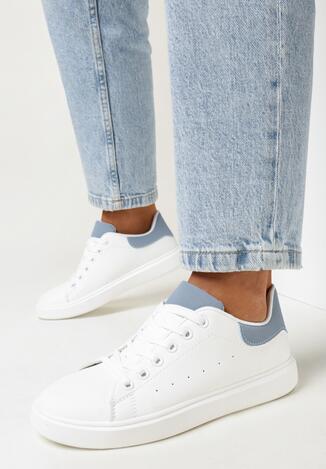 Biało-Niebieskie Sneakersy przed Kostkę Sesunalle