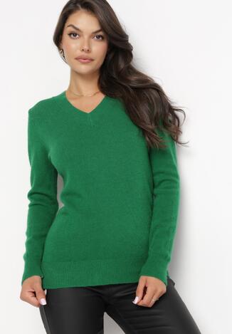 Zielony Sweter z Miękkiej Dzianiny Olissa