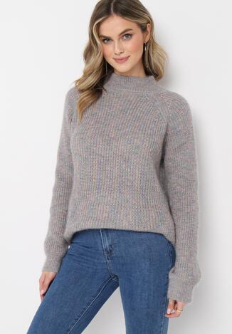 Szary Luźny Golf Dzianinowy Xirella