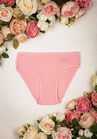 Różowe Gładkie Majtki o Fasonie Fig Plenia