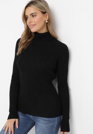 Czarny Golf z Długim Rękawem Refoli