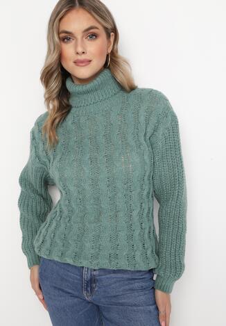 Ciemnozielony Golf w Ozdobny Splot Radula