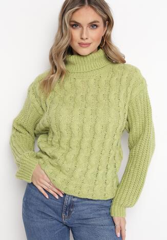 Jasnozielony Golf w Ozdobny Splot Radula