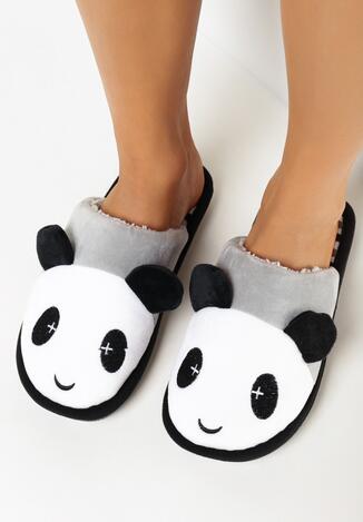Szare Kapcie z Pluszowym Misiem Pandą Maxoria