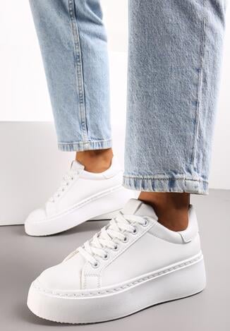 Białe Sneakersy na Platformie Berdolina