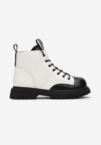 Biało-Czarne Botki Workery Guree