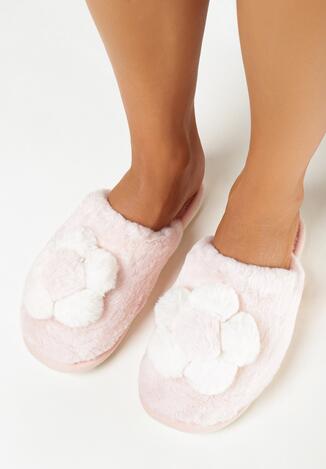 Różowe Kapcie z Aplikacją 3D Stokrotki Nictoren