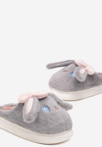Szare Kapcie z Futerka z Uszkami Eberra