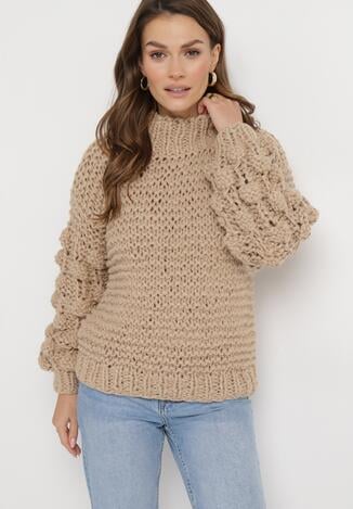 Beżowy Golf w Ozdobny Splot Asaipal