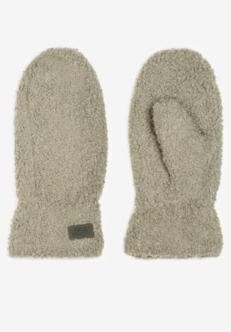 Zielone Rękawiczki z Dzianiny z Teksturą Jednym Palcem Syliase