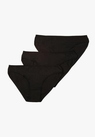 Czarne Bawełniane Majtki 3-Pack Typu Figi Suvemia