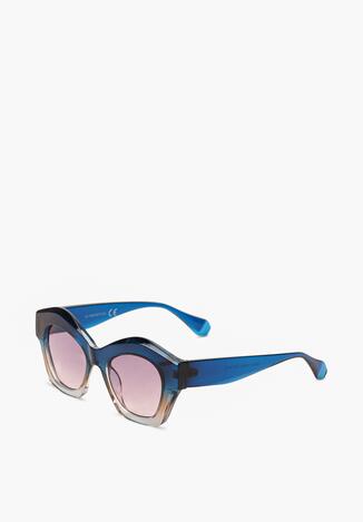 Niebieskie Okulary Przeciwsłoneczne o Nowoczesnym Zaokrąglonym Kształcie Rialla