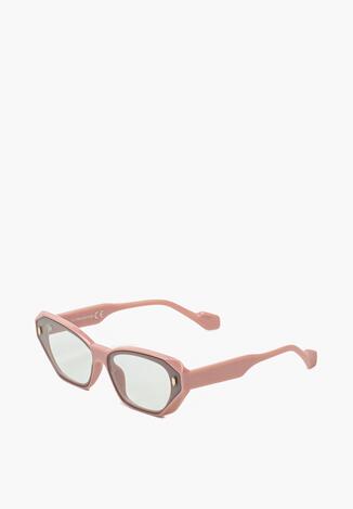 Różowe Prostokątne Okulary Przeciwsłoneczne Favordia