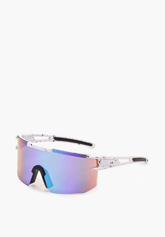 Miętowo-Białe Przeciwsłoneczne Okulary w Sportowym Stylu z Polaryzacją Pinacola