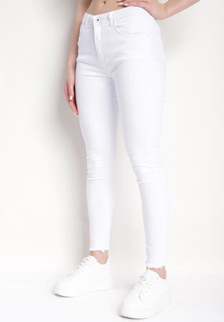 Białe Jeansy o Fasonie Skinny Fernal