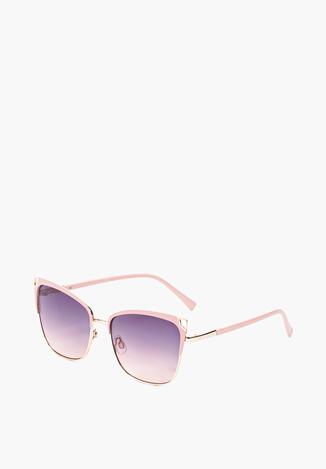 Różowe Okulary Przeciwsłoneczne Eleganckie z Lekkim Kocim Okiem Arikseja