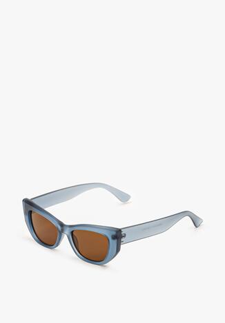 Niebieskie Okulary Przeciwsłoneczne o Kocim Kształcie Wykonane z Lekkiego Tworzywa z Filtrem UV Ciladia