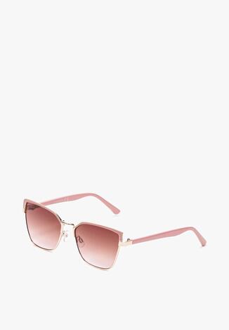 Różowe Przeciwsłoneczne Okulary z Metalowymi Oprawkami Isoldda