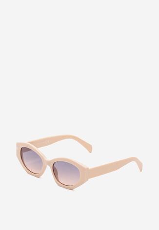 Beżowe Okulary Przeciwsłoneczne z Wyciągniętym Kocim Okiem Effiele