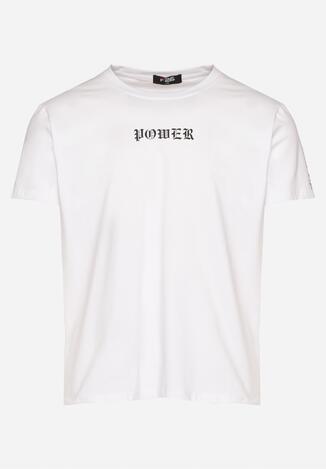 Biała Bawełniana Koszulka T-shirt z Nadrukiem Dorolia