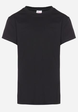 Czarna Bawełniana Koszulka T-shirt z Krótkim Rękawem Phernalia