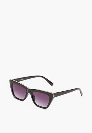 Czarne Okulary Przeciwsłoneczne Typu Kocie Oko z Filtrem UV Cranalea