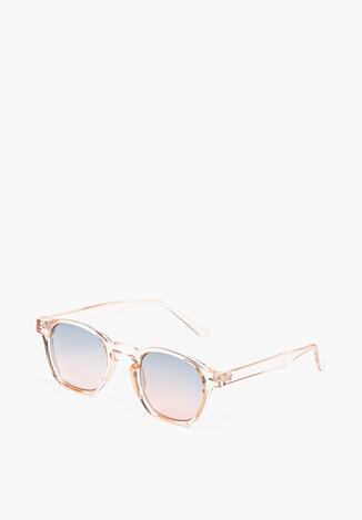 Biało-Różowe Okulary Przeciwsłoneczne z Filtrem UV z Transparentnymi Zausznikami Dimttira