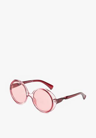 Różowe Okulary Przeciwsłoneczne z Okrągłymi Oprawkami i Filtrem UV Ulvalea