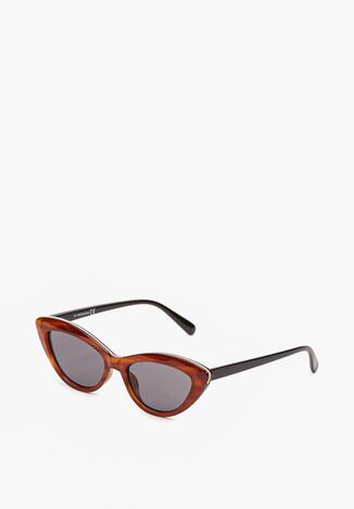 Brązowe Okulary Przeciwsłoneczne z Filtrem UV i Oprawkami Typu Kocie Oko Pirnalea