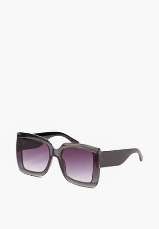 Czarne Okulary Przeciwsłoneczne z Kwadratowymi Oprawkami i Filtrem UV Acratlea
