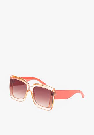 Różowe Okulary Przeciwsłoneczne z Kwadratowymi Oprawkami i Filtrem UV Acratlea